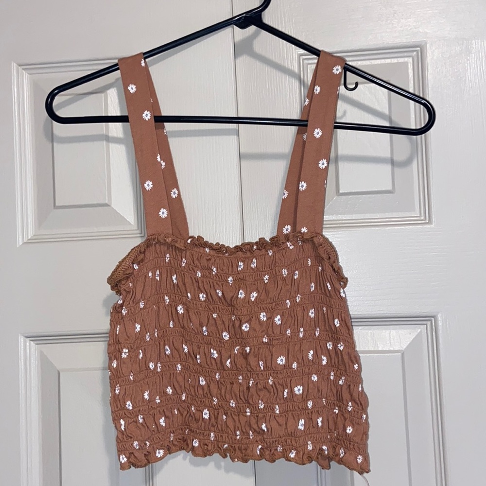 American Eagle Smocked Cropped Tank Top